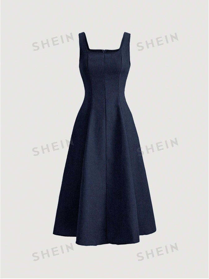 Square neck swing dress